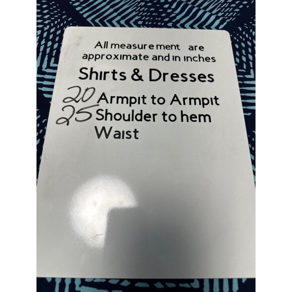 Chicos Womens Navy & Aqua Geometric Print 3/4 Sleeve Scoop Neck Top Size 1 US S - Picture 9 of 9